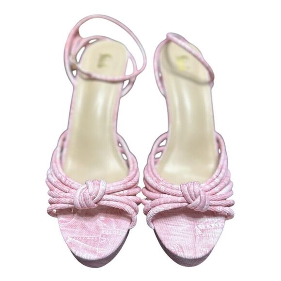 SHEIN Pink Platform Block Heel Sandals Ankle Strap Y2K Barbiecore Party Size 11 - Picture 5 of 10
